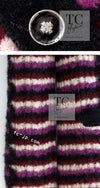 CHANEL 23PA Black Purple Burgundy Alpaca Cashmere Knit Cardigan 36 38 シャネル ブラック パープル バーガンディー ニット カーディガン 即発