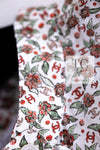 CHANEL 24PA  White Red CC Logo Floral Pattern Tops Blouse 34 シャネル ホワイト レッド CC ロゴ 花柄 トップス ブラウス 即発