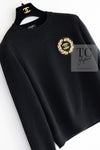 CHANEL 20PF Black CC Logo Cashmere Knit Sweater 36 38 シャネル ブラック ココ マーク ワッペン カシミヤ 100% ニット セーター 即発