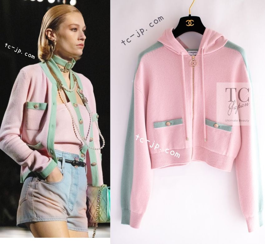 CHANELシャネル　ロゴカーディガン　カシミアニット　ニットパーカー CHANELシャネルロゴカーディガンカシミアニットニットパーカー
