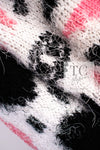 CHANEL 23A White Pink Black CC Logo Cashmere Silk Knit Sweater 38 40 シャネル ホワイト ピンク ブラック ココマーク カシミヤ シルク ニット セーター 即発