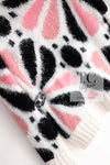 CHANEL 23A White Pink Black CC Logo Cashmere Silk Knit Sweater 38 40 シャネル ホワイト ピンク ブラック ココマーク カシミヤ シルク ニット セーター 即発