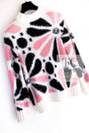 CHANEL 23A White Pink Black CC Logo Cashmere Silk Knit Sweater 38 40 シャネル ホワイト ピンク ブラック ココマーク カシミヤ シルク ニット セーター 即発