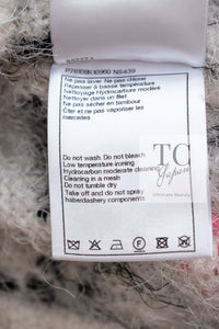 CHANEL 23A White Pink Black CC Logo Cashmere Silk Knit Sweater