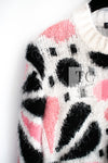 CHANEL 23A White Pink Black CC Logo Cashmere Silk Knit Sweater 38 40 シャネル ホワイト ピンク ブラック ココマーク カシミヤ シルク ニット セーター 即発