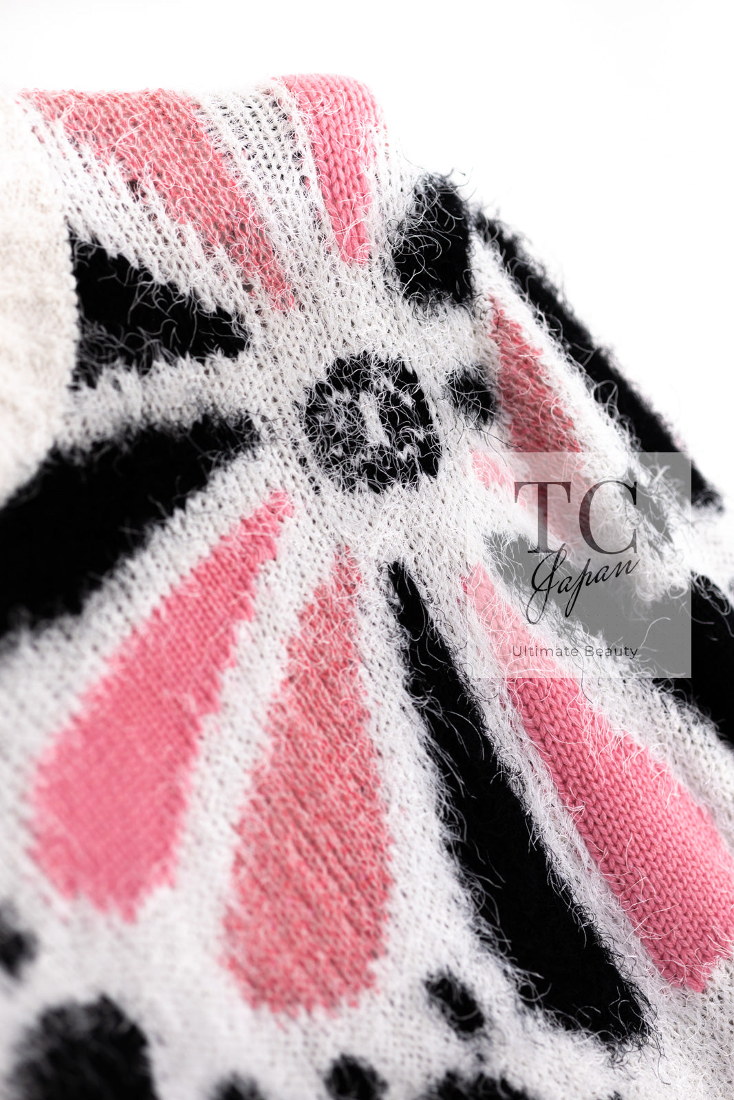 シャネル セーター CHANEL ホワイト ピンク ブラック ココマーク