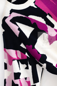 CHANEL 21PS Ivory White Magenta Pink Coco Mark Cashmere Knit Sweater 34 36 38 シャネル アイボリーホワイト マゼンタピンク ココマーク カシミヤ 100% ニット セーター 即発