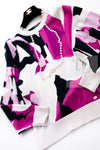 CHANEL 21PS Ivory White Magenta Pink Coco Mark Cashmere Knit Sweater 34 36 38 シャネル アイボリーホワイト マゼンタピンク ココマーク カシミヤ 100% ニット セーター 即発