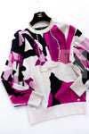 CHANEL 21PS Ivory White Magenta Pink Coco Mark Cashmere Knit Sweater 34 36 38 シャネル アイボリーホワイト マゼンタピンク ココマーク カシミヤ 100% ニット セーター 即発