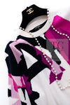 CHANEL 21PS Ivory White Magenta Pink Coco Mark Cashmere Knit Sweater 34 36 38 シャネル アイボリーホワイト マゼンタピンク ココマーク カシミヤ 100% ニット セーター 即発