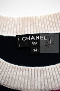 CHANEL 21PS Ivory White Magenta Pink Coco Mark Cashmere Knit Sweater 34 36 38 シャネル アイボリーホワイト マゼンタピンク ココマーク カシミヤ 100% ニット セーター 即発