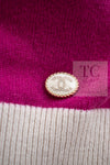 CHANEL 21PS Ivory White Magenta Pink Coco Mark Cashmere Knit Sweater 34 36 38 シャネル アイボリーホワイト マゼンタピンク ココマーク カシミヤ 100% ニット セーター 即発
