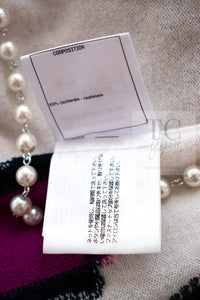 CHANEL 21PS Ivory White Magenta Pink Coco Mark Cashmere Knit Sweater 34 36 38 シャネル アイボリーホワイト マゼンタピンク ココマーク カシミヤ 100% ニット セーター 即発