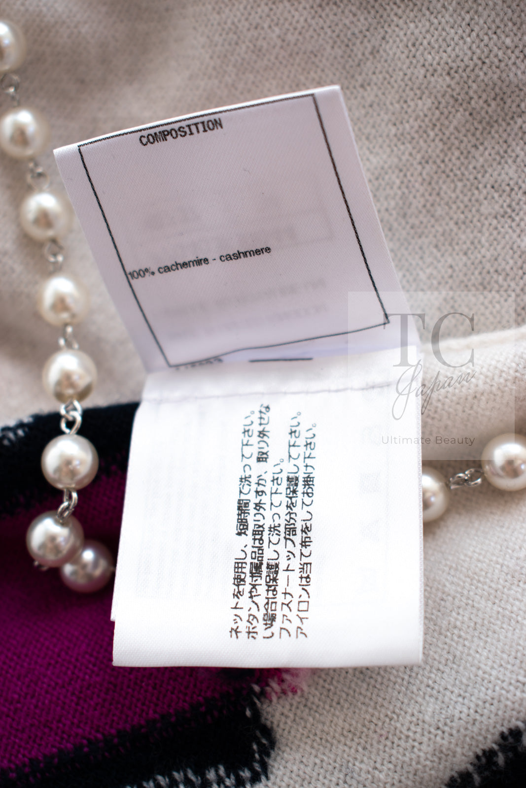 CHANEL 21PS Ivory White Magenta Pink Coco Mark Cashmere Knit Sweater 34 36 38 シャネル アイボリーホワイト マゼンタピンク ココマーク カシミヤ 100% ニット セーター 即発