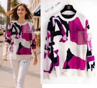 CHANEL 21PS Ivory White Magenta Pink Coco Mark Cashmere Knit Sweater 34 36 38 シャネル アイボリーホワイト マゼンタピンク ココマーク カシミヤ 100% ニット セーター 即発