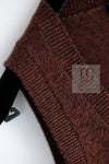 CHANEL 24PF Brown Sequin Vase Motif Cashmere Knit Vest Sweater 36 38 シャネル ブラウン スパンコール 花瓶 モチーフ ニット ベスト カシミヤ100% セーター 即発