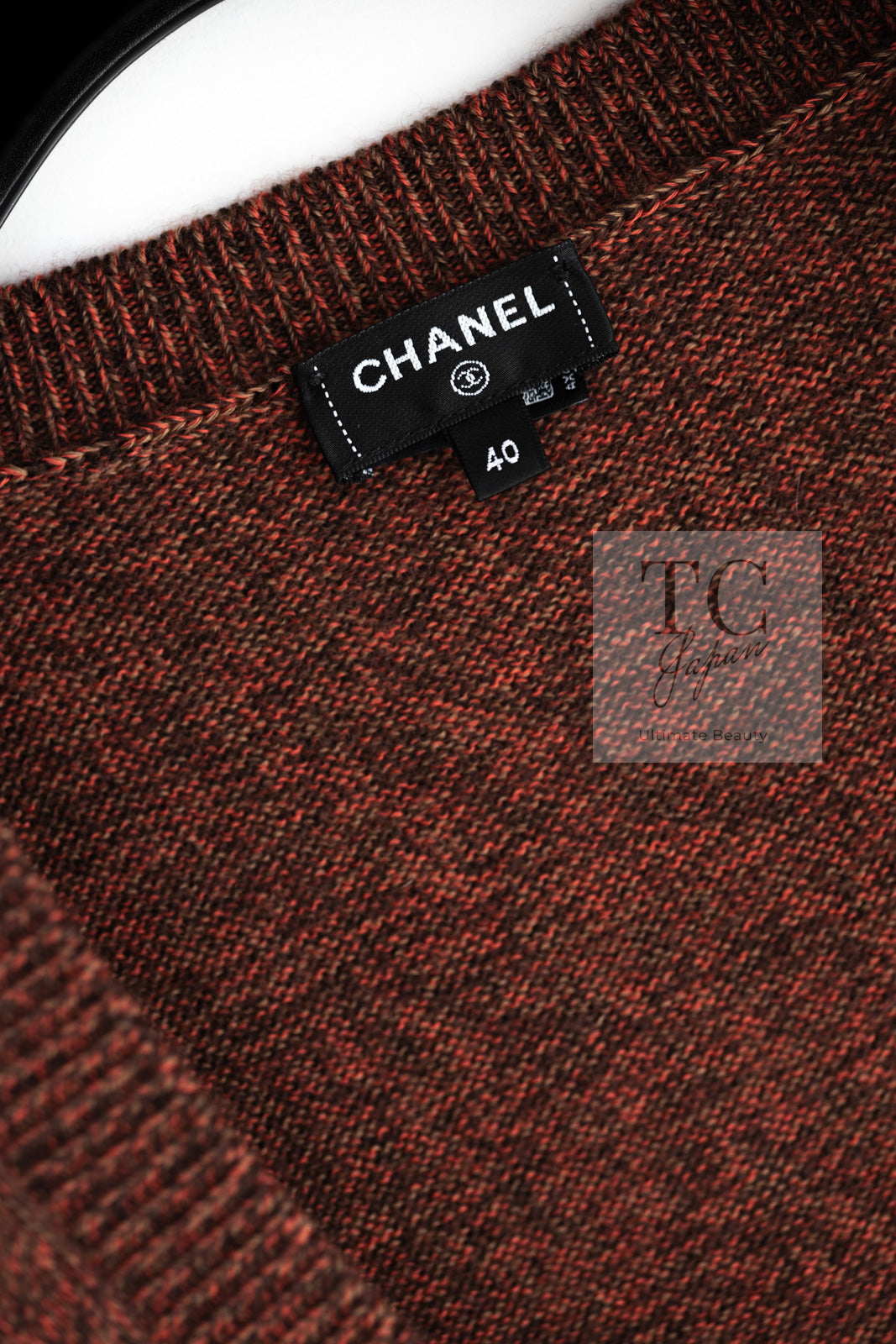 CHANEL 24PF Brown Sequin Vase Motif Cashmere Knit Vest Sweater 36 38 シャネル ブラウン スパンコール 花瓶 モチーフ ニット ベスト カシミヤ100% セーター 即発