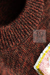 CHANEL 24PF Brown Sequin Vase Motif Cashmere Knit Vest Sweater 36 38 シャネル ブラウン スパンコール 花瓶 モチーフ ニット ベスト カシミヤ100% セーター 即発