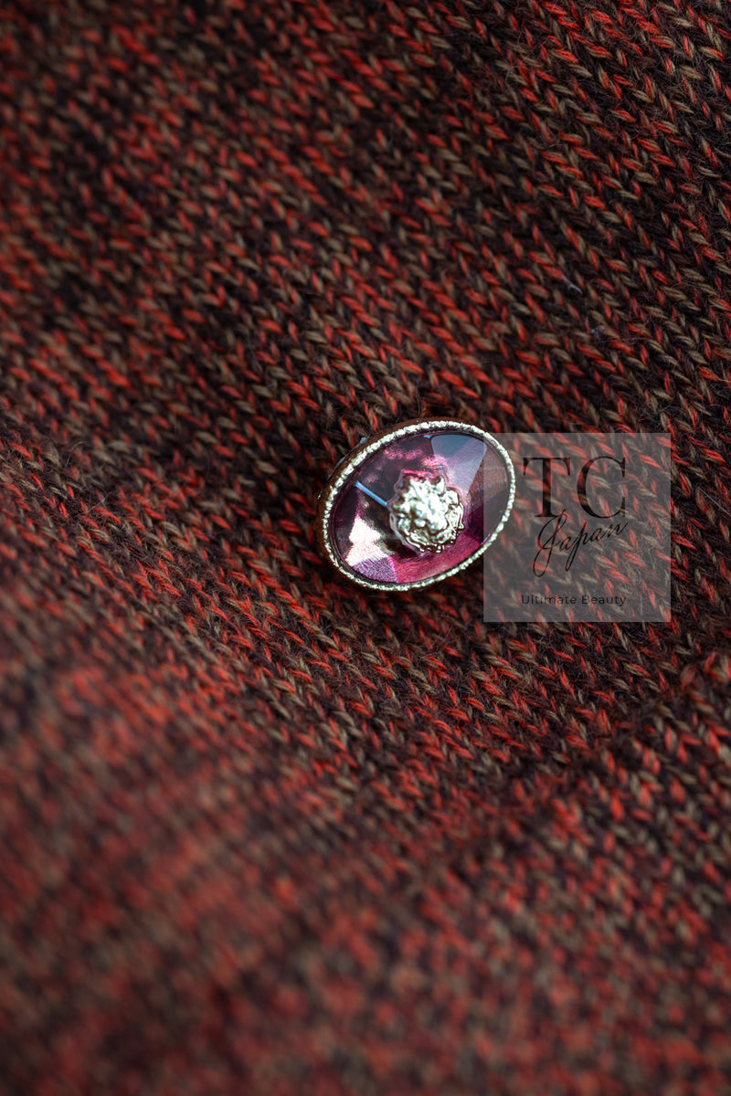 CHANEL 24PF Brown Sequin Vase Motif Cashmere Knit Vest Sweater 36 38 シャネル ブラウン スパンコール 花瓶 モチーフ ニット ベスト カシミヤ100% セーター 即発