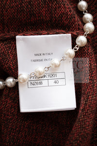 CHANEL 24PF Brown Sequin Vase Motif Cashmere Knit Vest Sweater 36 38 シャネル ブラウン スパンコール 花瓶 モチーフ ニット ベスト カシミヤ100% セーター 即発