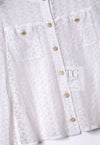 CHANEL 15S White Flower Lace Cotton Tops Blouse Jacket 38 シャネル ホワイト アイボリー フラワー レース トップス ブラウス ジャケット 即発