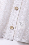 CHANEL 15S White Flower Lace Cotton Tops Blouse Jacket 38 シャネル ホワイト アイボリー フラワー レース トップス ブラウス ジャケット 即発