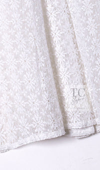 CHANEL 15S White Flower Lace Cotton Tops Blouse Jacket 38 シャネル ホワイト アイボリー フラワー レース トップス ブラウス ジャケット 即発