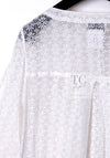 CHANEL 15S White Flower Lace Cotton Tops Blouse Jacket 38 シャネル ホワイト アイボリー フラワー レース トップス ブラウス ジャケット 即発