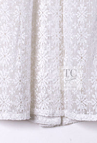 CHANEL 15S White Flower Lace Cotton Tops Blouse Jacket 38 シャネル ホワイト アイボリー フラワー レース トップス ブラウス ジャケット 即発