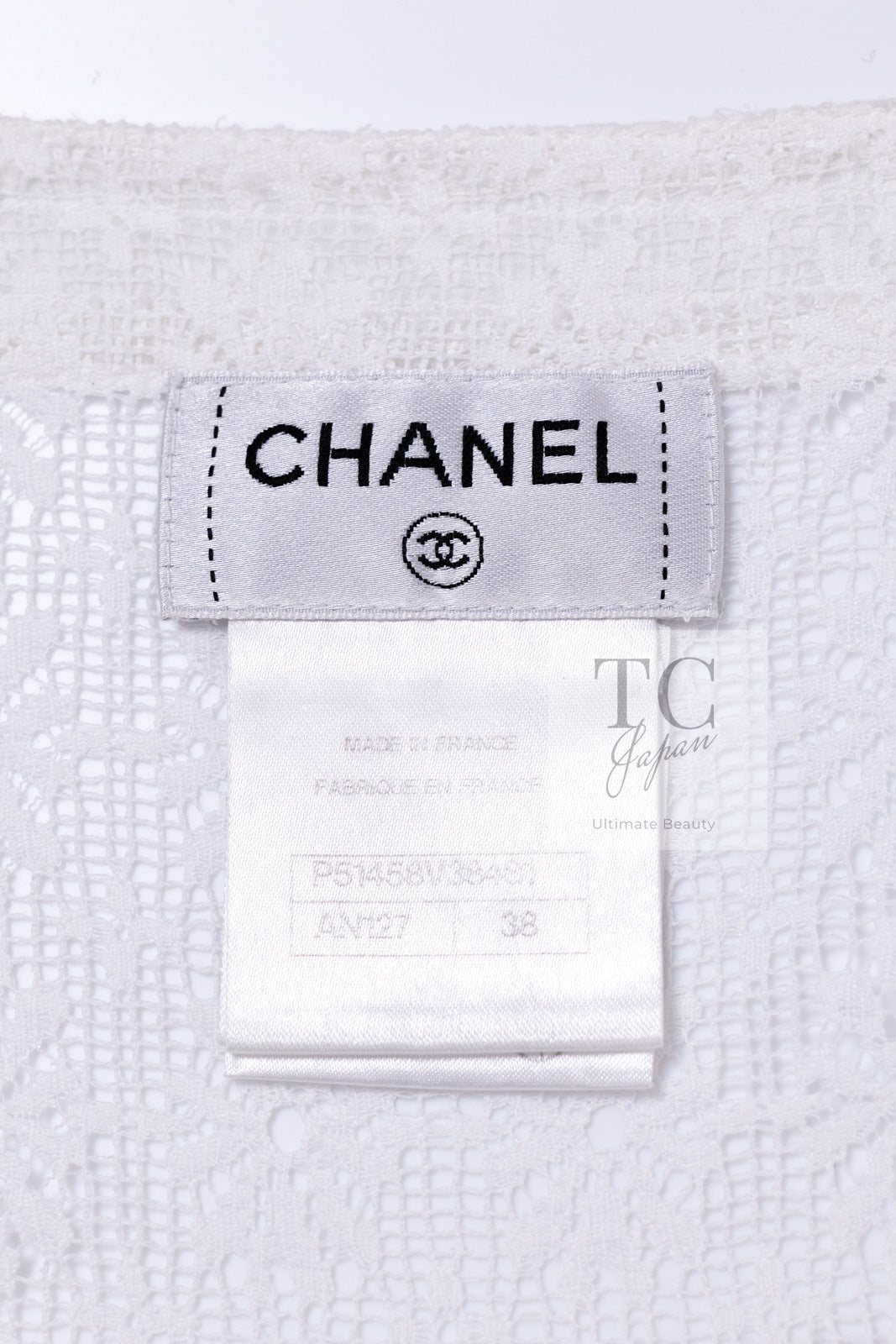 CHANEL 15S White Flower Lace Cotton Tops Blouse Jacket 38 シャネル ホワイト アイボリー フラワー レース トップス ブラウス ジャケット 即発