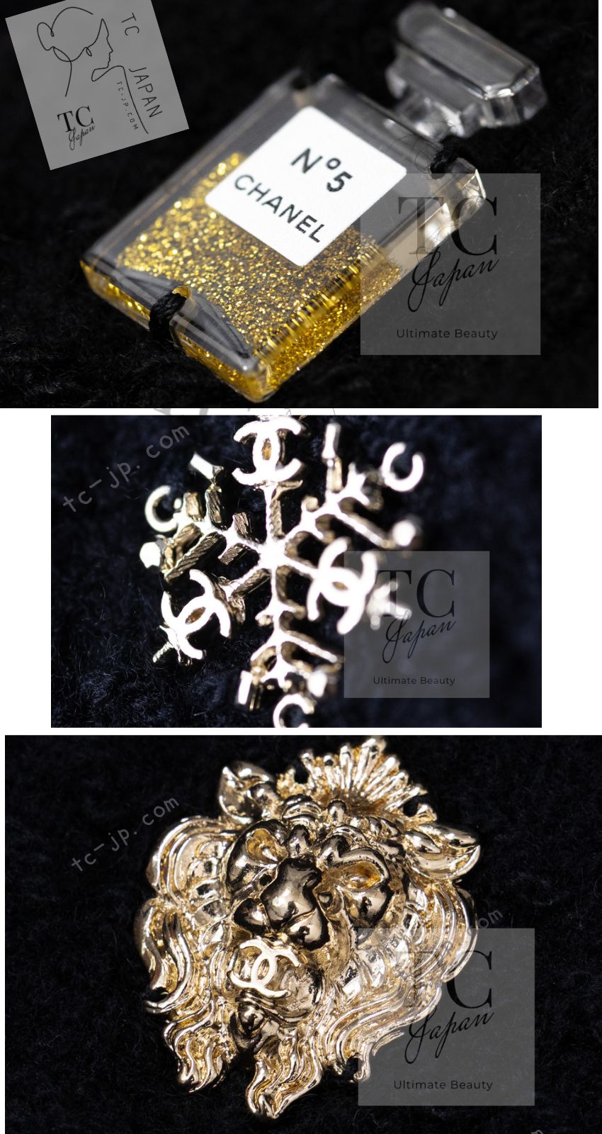 CHANEL 18PA Black Cashemre Silk Wool CC 5 Logo Lion Tops Sweater 34 36 シャネル ブラック カシミヤ シルク ウール CC 5 ライオン ロゴ 装飾 トップス セーター 即発