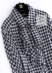 CHANEL 09S Black Ivory Metallic Silk Cardigan Blouse Jacket 38 シャネル ブラック アイボリー メタリック シルク カーディガン ブラウス ジャケット 即発