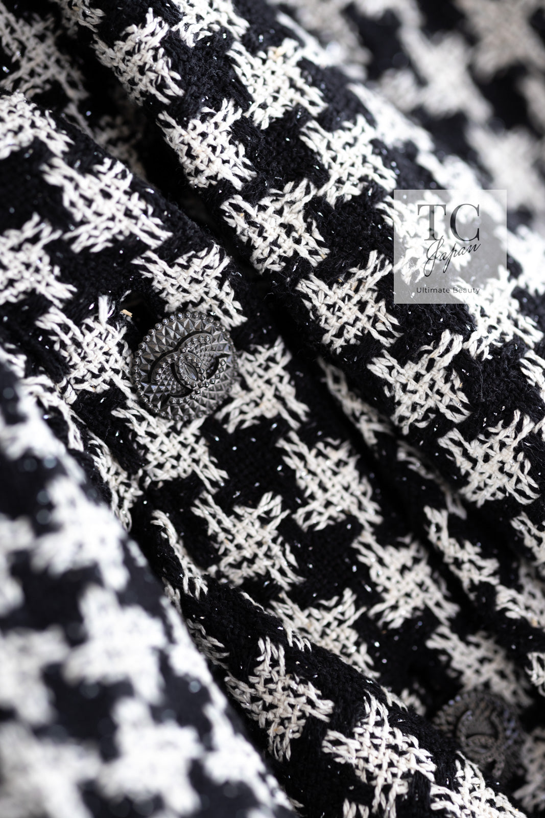 CHANEL 09S Black Ivory Metallic Silk Cardigan Blouse Jacket 38 シャネル ブラック アイボリー メタリック シルク カーディガン ブラウス ジャケット 即発