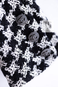 CHANEL 09S Black Ivory Metallic Silk Cardigan Blouse Jacket 38 シャネル ブラック アイボリー メタリック シルク カーディガン ブラウス ジャケット 即発