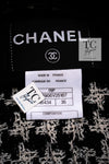 CHANEL 09S Black Ivory Metallic Silk Cardigan Blouse Jacket 38 シャネル ブラック アイボリー メタリック シルク カーディガン ブラウス ジャケット 即発