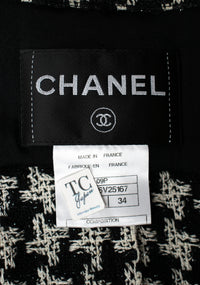 CHANEL 09S Black Ivory Metallic Silk Cardigan Blouse Jacket 34 36 シャネル ブラック アイボリー メタリック シルク カーディガン ブラウス ジャケット 即発