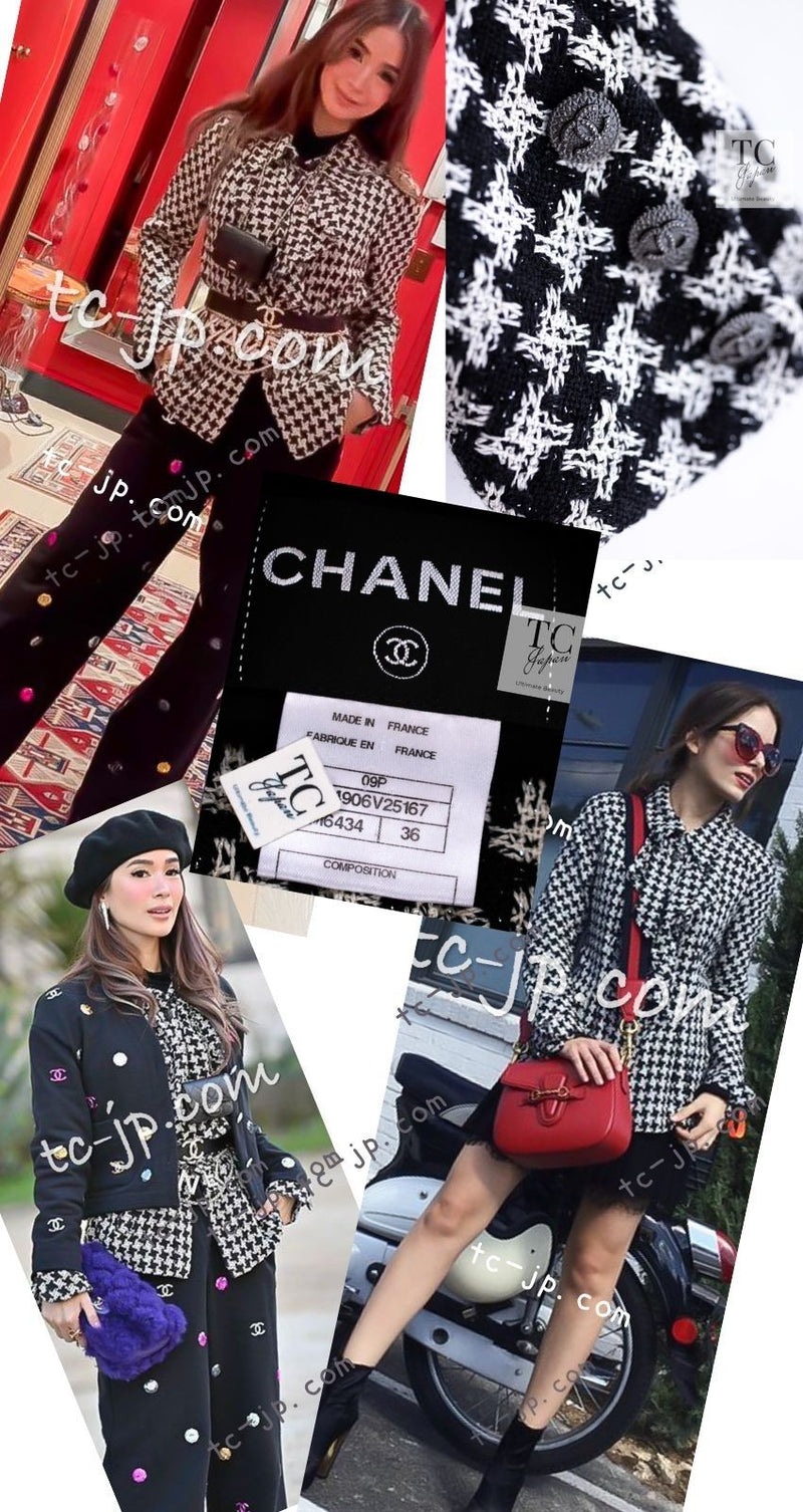 CHANEL 09S Black Ivory Metallic Silk Cardigan Blouse Jacket 38 シャネル ブラック アイボリー メタリック シルク カーディガン ブラウス ジャケット 即発