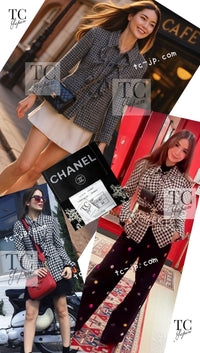 CHANEL 09S Black Ivory Metallic Silk Cardigan Blouse Jacket 34 36 シャネル ブラック アイボリー メタリック シルク カーディガン ブラウス ジャケット 即発