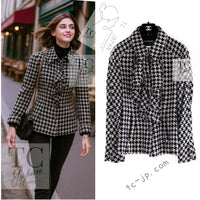 CHANEL 09S Black Ivory Metallic Silk Cardigan Blouse Jacket 38 シャネル ブラック アイボリー メタリック シルク カーディガン ブラウス ジャケット 即発