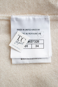 CHANEL 17PS Ivory Cashmere 100% Lion Embellished Knit Sweater 34 シャネル アイボリー カシミヤ ライオン 装飾 ニット トップス セーター 即発