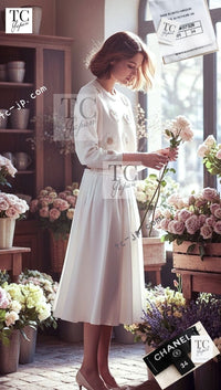 CHANEL 17PS Ivory Cashmere 100% Lion Embellished Knit Sweater 34 シャネル アイボリー カシミヤ ライオン 装飾 ニット トップス セーター 即発