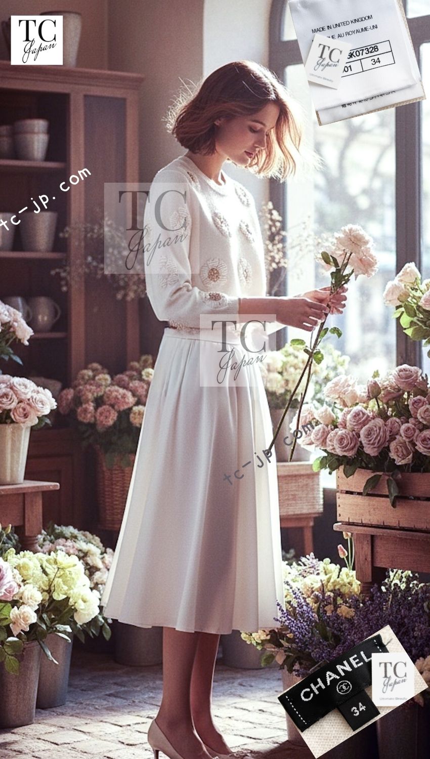 CHANEL 17PS Ivory Cashmere 100% Lion Embellished Knit Sweater 34 シャネル アイボリー カシミヤ ライオン 装飾 ニット トップス セーター 即発