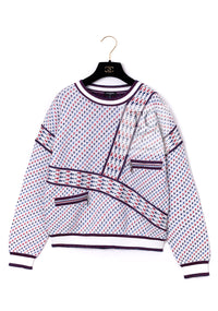 CHANEL 16S White Red Blue Tricolor Airplane Tops Sweater 38 シャネル ホワイト レッド ブルー 飛行機 ニット セーター トレーナー 即発