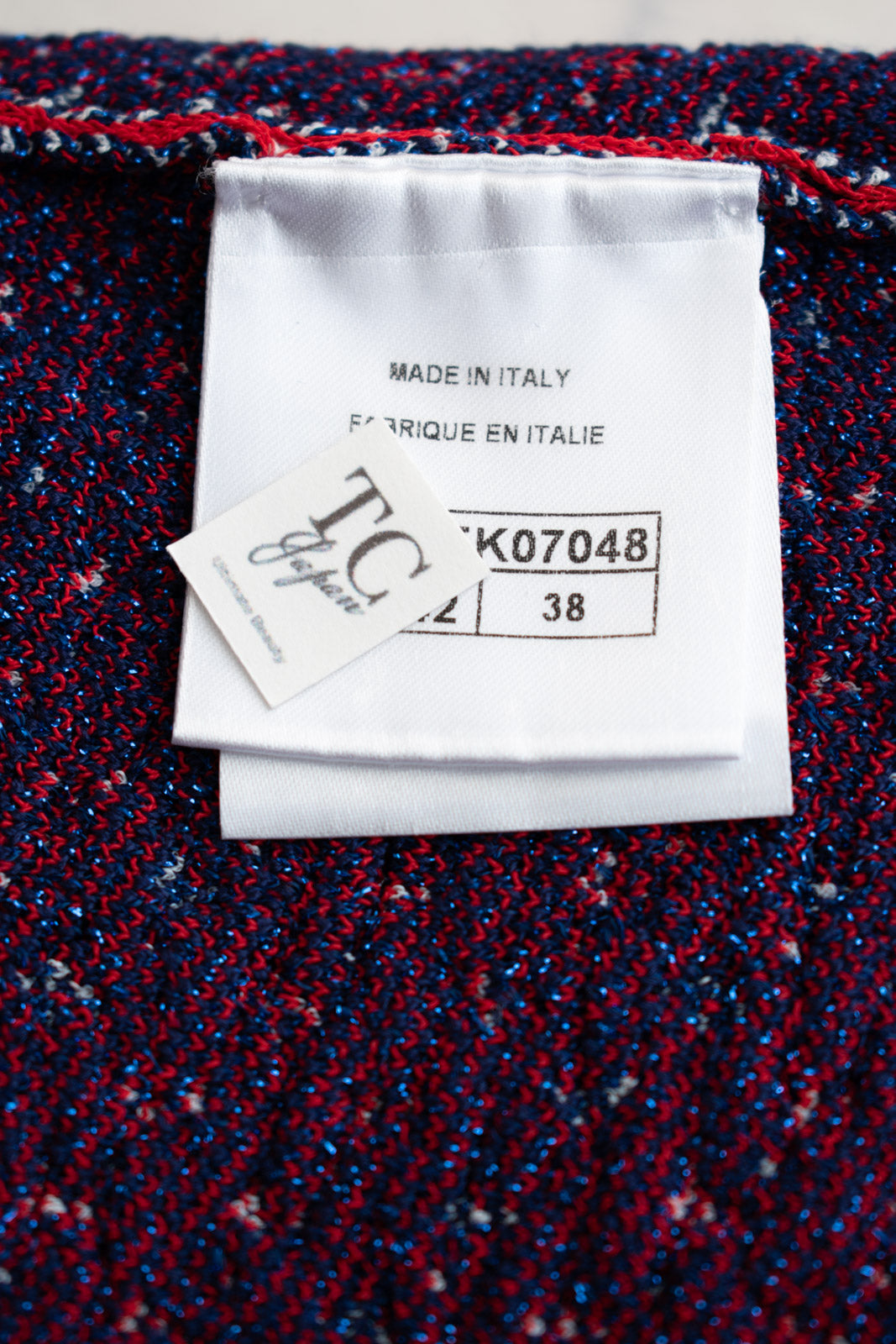 CHANEL 16S White Red Blue Tricolor Airplane Tops Sweater 38 シャネル ホワイト レッド ブルー 飛行機 ニット セーター トレーナー 即発