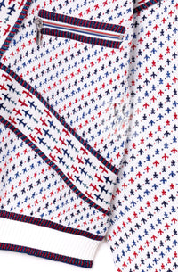 CHANEL 16S White Red Blue Tricolor Airplane Tops Sweater 38 シャネル ホワイト レッド ブルー 飛行機 ニット セーター トレーナー 即発