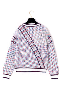 CHANEL 16S White Red Blue Tricolor Airplane Tops Sweater 38 シャネル ホワイト レッド ブルー 飛行機 ニット セーター トレーナー 即発