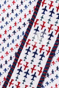CHANEL 16S White Red Blue Tricolor Airplane Tops Sweater 38 シャネル ホワイト レッド ブルー 飛行機 ニット セーター トレーナー 即発