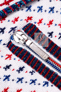 CHANEL 16S White Red Blue Tricolor Airplane Tops Sweater 38 シャネル ホワイト レッド ブルー 飛行機 ニット セーター トレーナー 即発