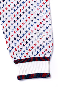 CHANEL 16S White Red Blue Tricolor Airplane Tops Sweater 38 シャネル ホワイト レッド ブルー 飛行機 ニット セーター トレーナー 即発