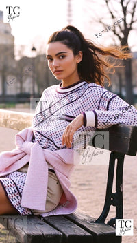 CHANEL 16S White Red Blue Tricolor Airplane Tops Sweater 38 シャネル ホワイト レッド ブルー 飛行機 ニット セーター トレーナー 即発